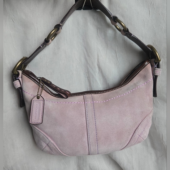 Coach Handbags - Vintage Y2K Coach Lavender Suede Mini Soho Hobo Shoulder Bag